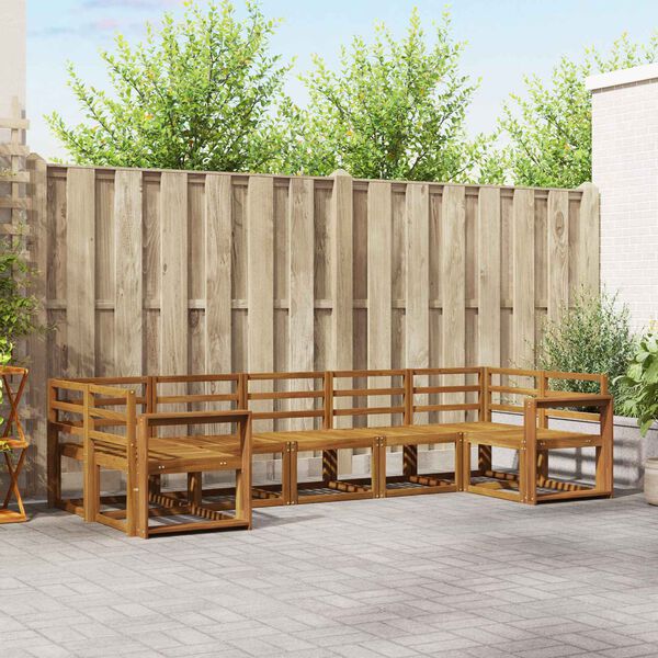 vidaXL Udend&oslash;rs sofagruppe 7 pcs Naturfarvet Massivt Akacietr&aelig;