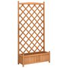 vidaXL plantekasse med espalier brun 90x35x180 cm massivt grantr&aelig;