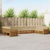 vidaXL Sofas&aelig;t med pude 7 pcs Naturlig og Beige Massivt Akacietr&aelig;
