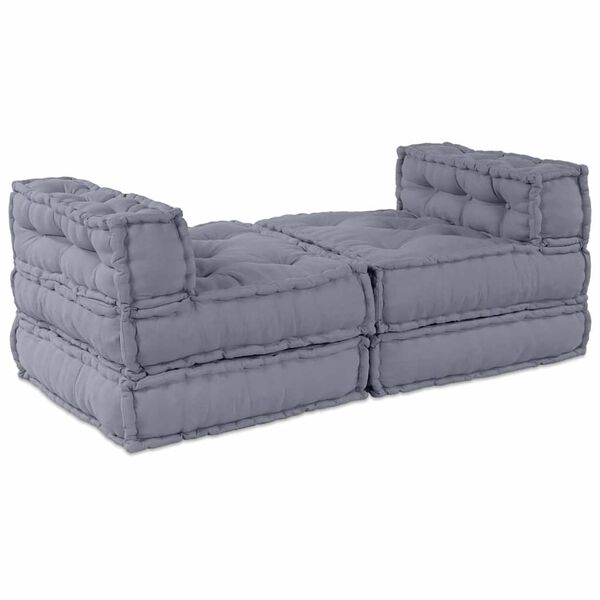 vidaXL Modulsofa 4 pcs Grå Stof