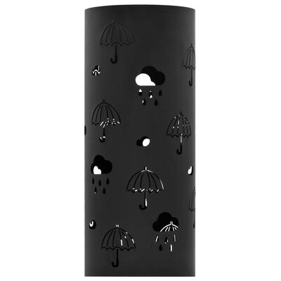 vidaXL paraplystativ paraplyer stål sort