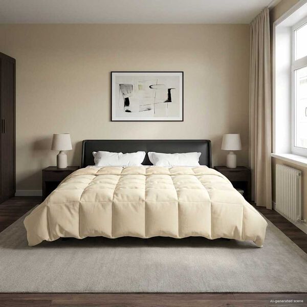 vidaXL Sommer dyne Quilting Creme 200 x 220 cm Mikrofiber