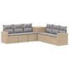 vidaXL Sofa S&aelig;t 7 stk. Beige og lys gr&aring; Poly Rattan og St&aring;l