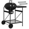 vidaXL Tr&aelig;kolgrill med r&oslash;gr&oslash;r 91 x 71 x 107 cm St&aring;l Sort