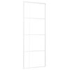 vidaXL skyded&oslash;r 76x205 cm h&aelig;rdet glas og aluminium hvid