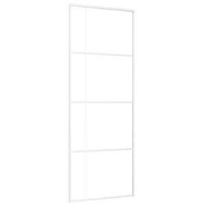 vidaXL skyded&oslash;r 76x205 cm h&aelig;rdet glas og aluminium hvid