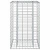 vidaXL Gabion h&oslash;jbed S&oslash;lv 50 x 50 x 80 cm Galvaniseret st&aring;l