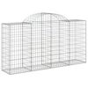 vidaXL buet gabionkurv 200x50x100/120 cm galvaniseret jern