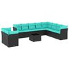 vidaXL 11-delt havesofas&aelig;t med hynder sort polyrattan