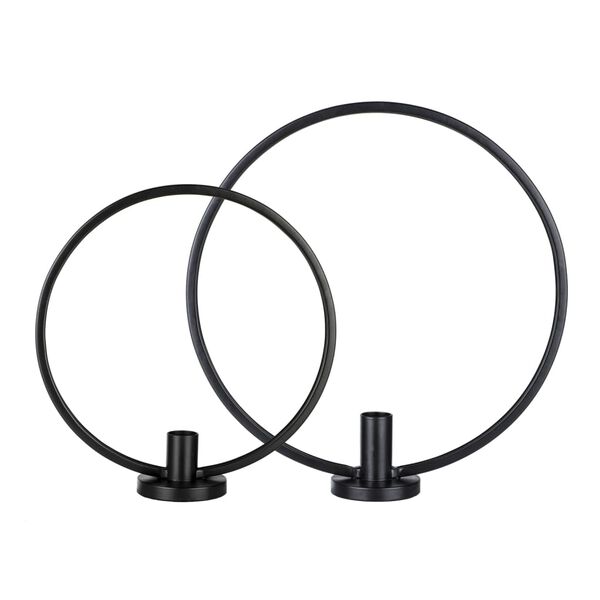 HI ringformet lysestage 2 stk. sort