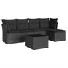 vidaXL sofas&aelig;t til haven 6 dele med hynder polyrattan sort
