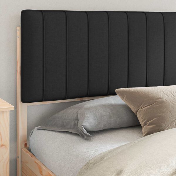 vidaXL Sengestel med Polstret Hovedgavl Sort 200 x 200 cm