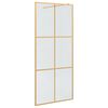 vidaXL Walk-in brusev&aelig;g Guld 90 x 195 cm h&aelig;rdet glas