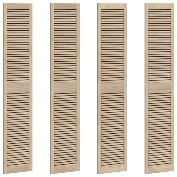 vidaXL Skabsd&oslash;r 4 pcs Naturfarvet 140.5 x 2 x 59.5 cm Massiv fyrretr&aelig;