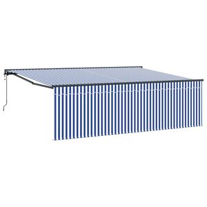 vidaXL Udtr&aelig;kkelig markise Bl&aring; og Hvid 400 &times; 300 cm