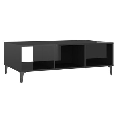 vidaXL sofabord 103,5x60x35 cm spånplade sort højglans