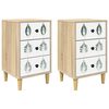 vidaXL Natskab HANAU 2 stk. Sonoma-eg 36 x 33 x 60 cm Konstrueret tr&aelig;
