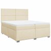 vidaXL kontinentalseng med madras 200x200 cm stof cremefarvet