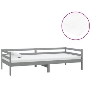vidaXL daybed med madras 90x200 cm massivt fyrretræ grå
