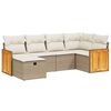 vidaXL sofas&aelig;t til haven 6 dele med hynder polyrattan beige