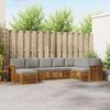 vidaXL Sektionalsofa s&aelig;t 8 pcs Naturlig og Lys Gr&aring; Massivt Akacietr&aelig;
