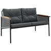 vidaXL haveb&aelig;nk med hynder 116 cm st&aring;l sort