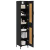 vidaXL Highboard Sort eg 34,5 x 34 x 180 cm Konstrueret tr&aelig;