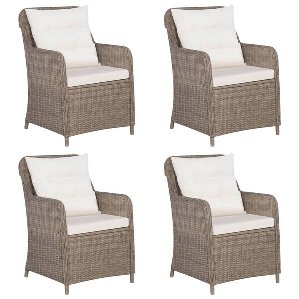 vidaXL spisebordssæt til haven 5 dele brun