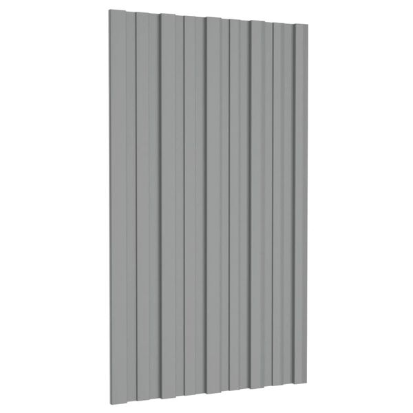 vidaXL tagplader 36 stk. 80x45 cm galvaniseret st&aring;l gr&aring;