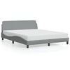 vidaXL sengeramme Dover 152x203 cm stof lysegr&aring;