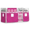 vidaXL k&oslash;jeseng med gardiner 75x190 cm massivt fyrretr&aelig; pink