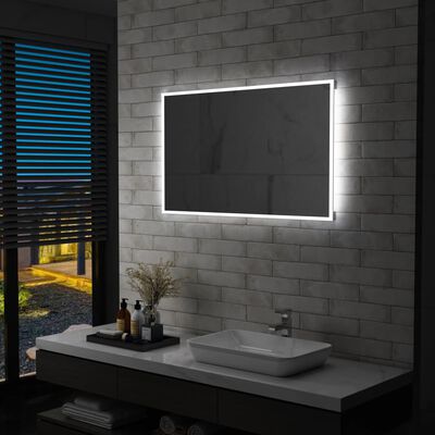 vidaXL LED-vægspejl til badeværelset 100x60 cm