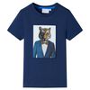 vidaXL Kort&aelig;rmet T-shirt til b&oslash;rn str. 128 m&oslash;rk m&oslash;rkebl&aring;