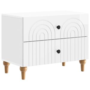 vidaXL Natskab Hvid h&oslash;jglans 62 x 34,5 x 48 cm Konstrueret tr&aelig;