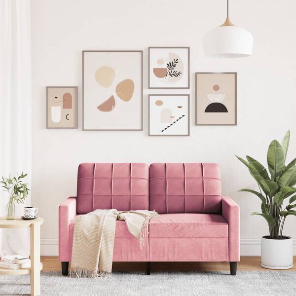 vidaXL 2-personers sofa 120 cm fløjl lyserød