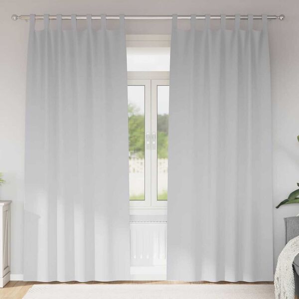 vidaXL M&oslash;rkl&aelig;gningsgardiner med ringe 2 pcs Bleg Gr&aring; 225 x 140 cm