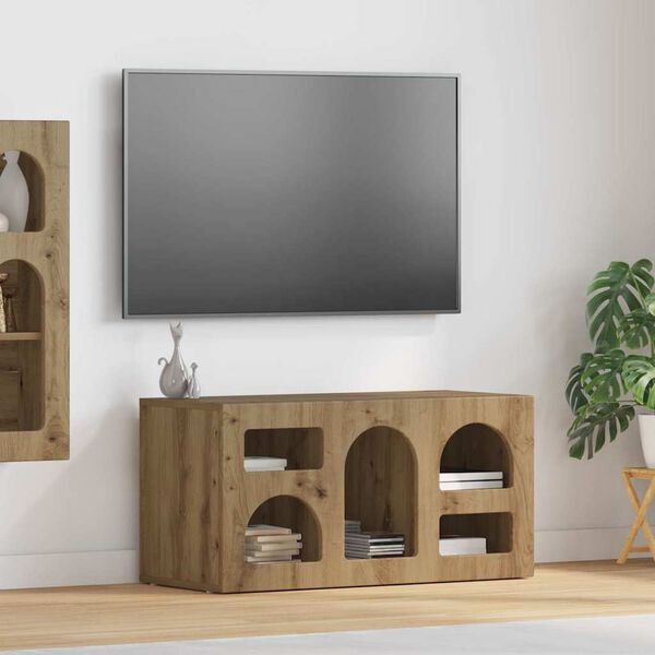 vidaXL TV-skab Artisan Egetr&aelig; 80 x 35 x 40 cm Konstrueret tr&aelig;