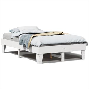 vidaXL sengeramme uden madras 135x190 cm massivt fyrretr&aelig; hvid