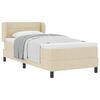 vidaXL Box spring seng med hovedg&aelig;rde Creme 90 x 190 cm Stof