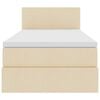 vidaXL Seng med opbevaring og madras Creme 90 x 190 cm Konstrueret tr&aelig;