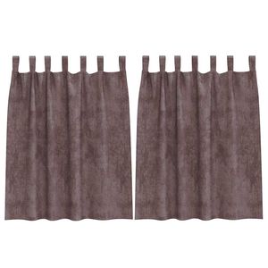 vidaXL Velour Gardiner 2 stk. Brun 140 x 140 cm Fl&oslash;jl