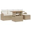 vidaXL Havesofa S&aelig;t 6 stk. Beige Poly rattan