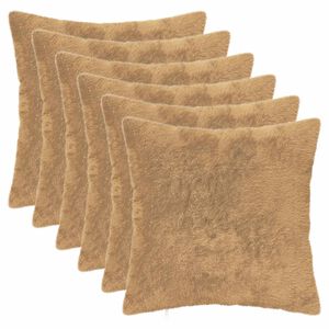 vidaXL Pudebetr&aelig;k 6 stk. HEERLEN Gr&aring;brun 30 x 30 cm Faux Kanin Pels