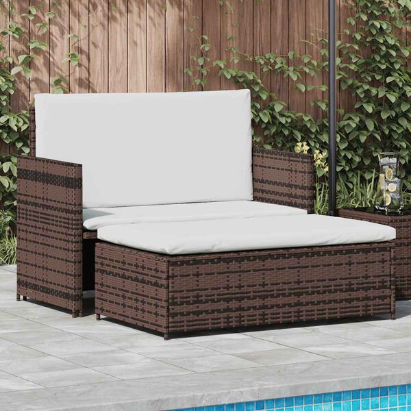vidaXL havesofa polyrattan brun