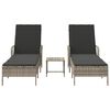 vidaXL Liggestol med pude 2 pcs Lysegrå 35 x 35 x 32cm polyrattan