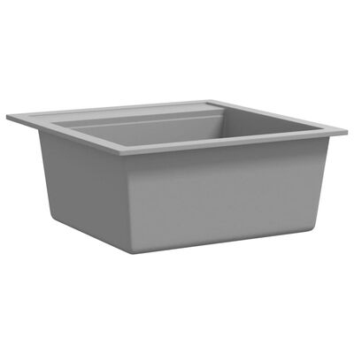 vidaXL køkkenvask enkelt vask granit grå