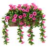 vidaXL Kunstige blomster Lilla r&oslash;d 55 x 20 x 55 cm PE og st&aring;l