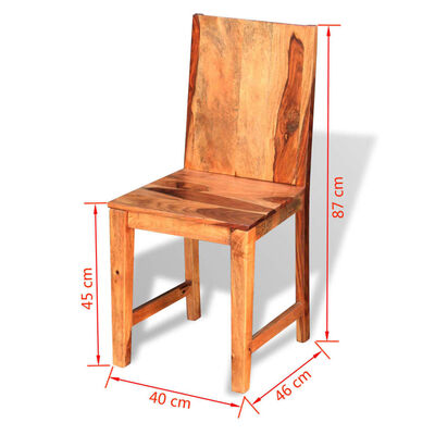 vidaXL spisebordsstole 4 stk. massivt sheeshamtræ