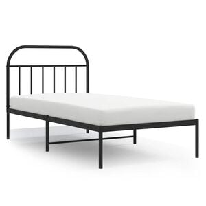 vidaXL sengeramme med sengegavl 100x190 cm metal sort