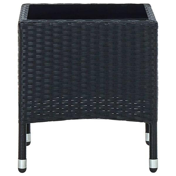 vidaXL havebord 40x40x45 cm polyrattan sort